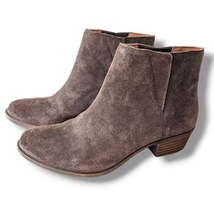Lucky‎ Brand Benissa Leather Ankle Boots 7.5 Brown Suede Classic Bootie